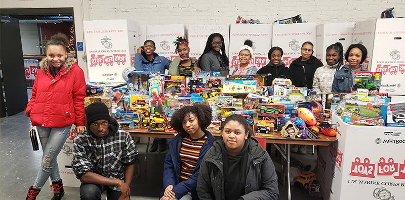 UBMS students at a toy bank